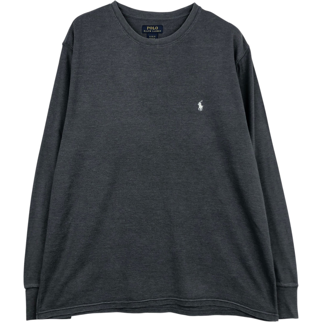 Ralph Lauren POLO RALPH LAUREN Thermal Long T-shirt Waffle Men's XL cotton gray type Vintage Second Hand