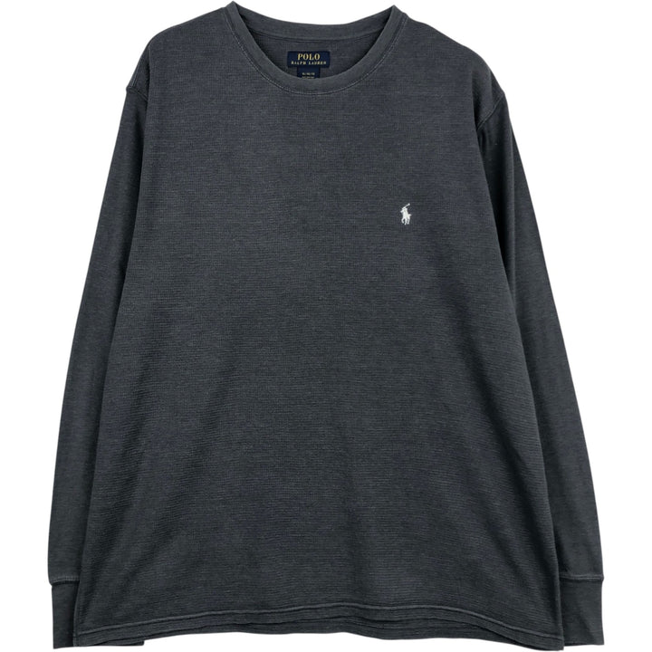 Ralph Lauren POLO RALPH LAUREN Thermal Long T-shirt Waffle Men's XL cotton gray type Vintage Second Hand