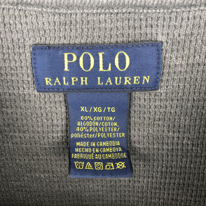 Ralph Lauren POLO RALPH LAUREN Thermal Long T-shirt Waffle Men's XL cotton gray type Vintage Second Hand