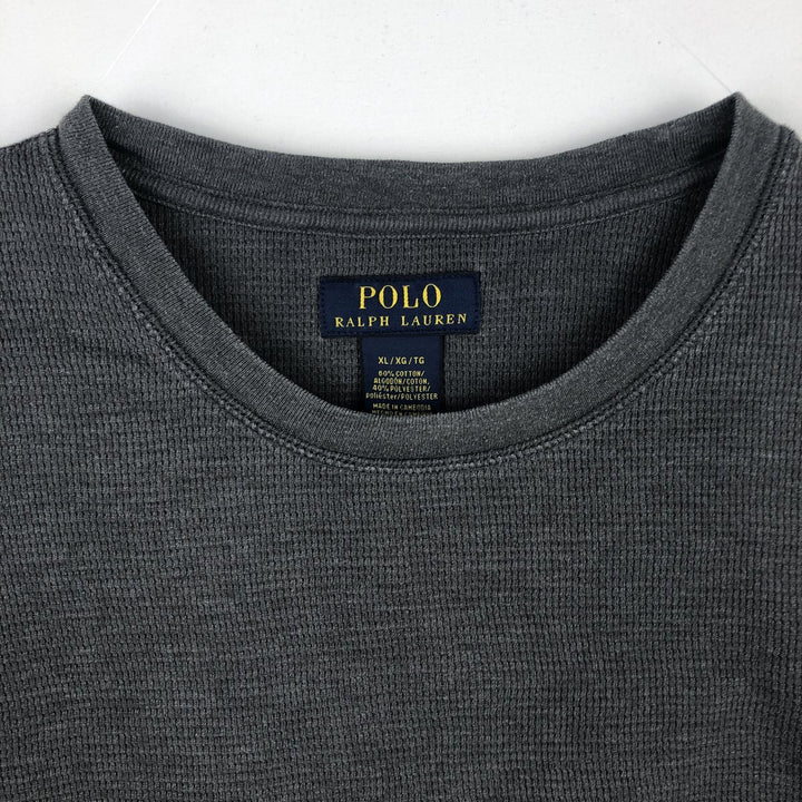 Ralph Lauren POLO RALPH LAUREN Thermal Long T-shirt Waffle Men's XL cotton gray type Vintage Second Hand