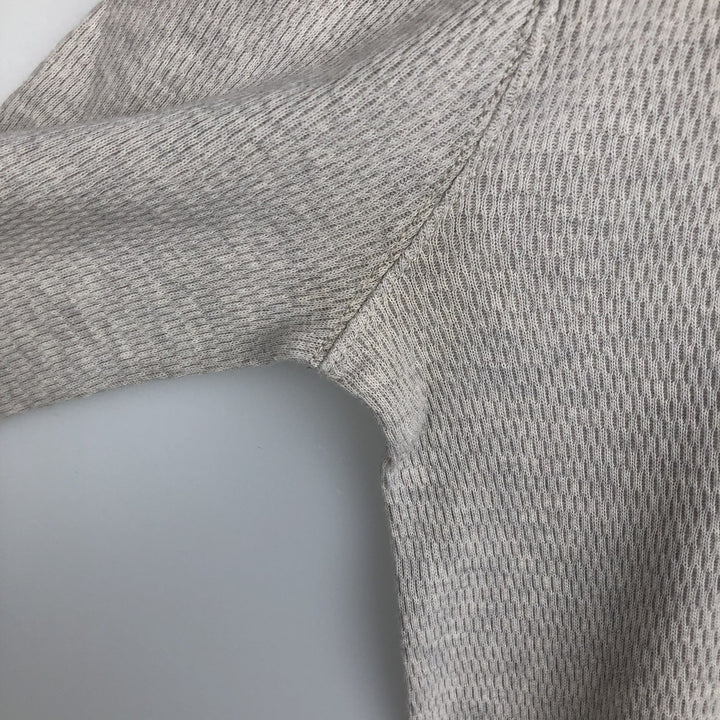Ralph Lauren POLO RALPH LAUREN Henley Neck Thermal Long-Sleeve T-Shirt, Honeycomb Pattern, Men's Size S (approx.) cotton gray type Vintage Second Hand