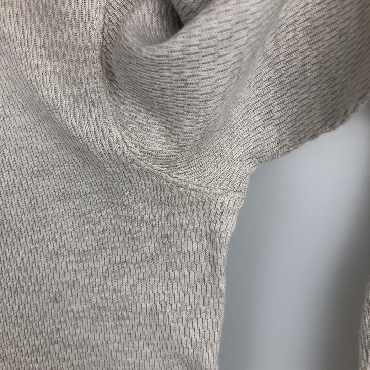 Ralph Lauren POLO RALPH LAUREN Henley Neck Thermal Long-Sleeve T-Shirt, Honeycomb Pattern, Men's Size S (approx.) cotton gray type Vintage Second Hand