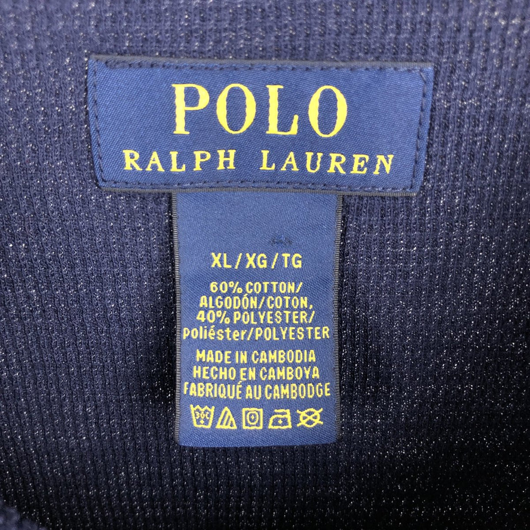 Ralph Lauren POLO RALPH LAUREN Thermal Long T-Shirt Men's XL cotton navy blue type Vintage Second Hand