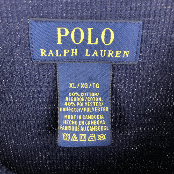 Ralph Lauren POLO RALPH LAUREN Thermal Long T-Shirt Men's XL cotton navy blue type Vintage Second Hand