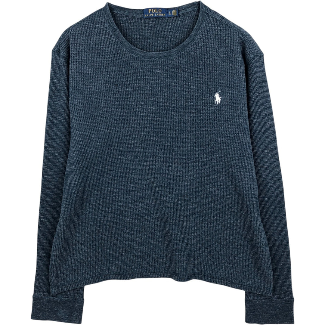 Ralph Lauren POLO RALPH LAUREN Thermal Ron T Waffle Men's L size cotton navy blue type Vintage Second Hand