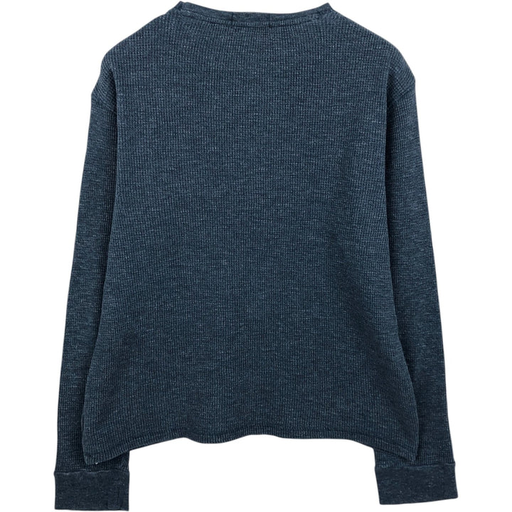 Ralph Lauren POLO RALPH LAUREN Thermal Ron T Waffle Men's L size cotton navy blue type Vintage Second Hand