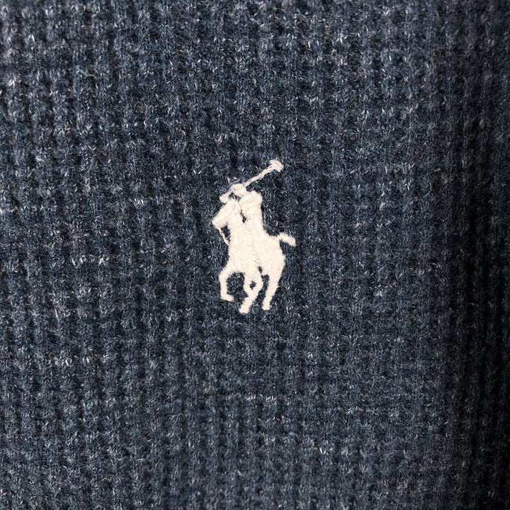 Ralph Lauren POLO RALPH LAUREN Thermal Ron T Waffle Men's L size cotton navy blue type Vintage Second Hand