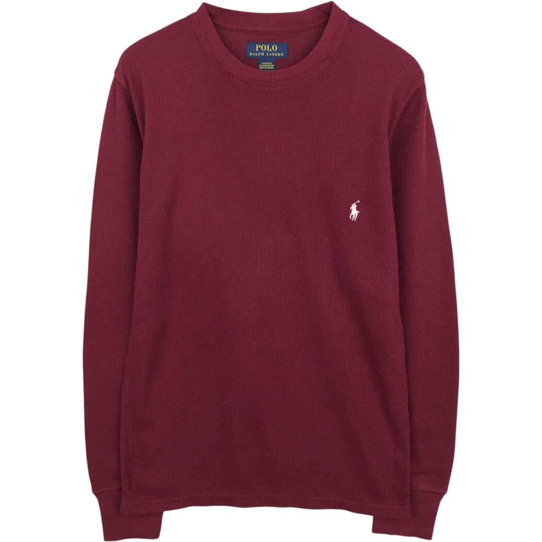 Ralph Lauren POLO RALPH LAUREN SLEEPWEAR Thermal Long T-Shirt, Honeycomb, Men's Size Small cotton burgundy type Vintage Second Hand