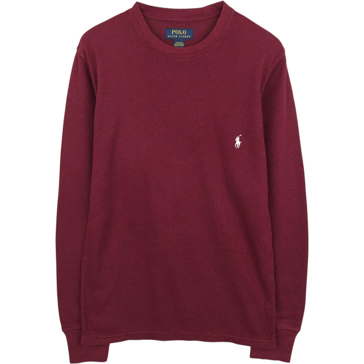 Ralph Lauren POLO RALPH LAUREN SLEEPWEAR Thermal Long T-Shirt, Honeycomb, Men's Size Small cotton burgundy type Vintage Second Hand