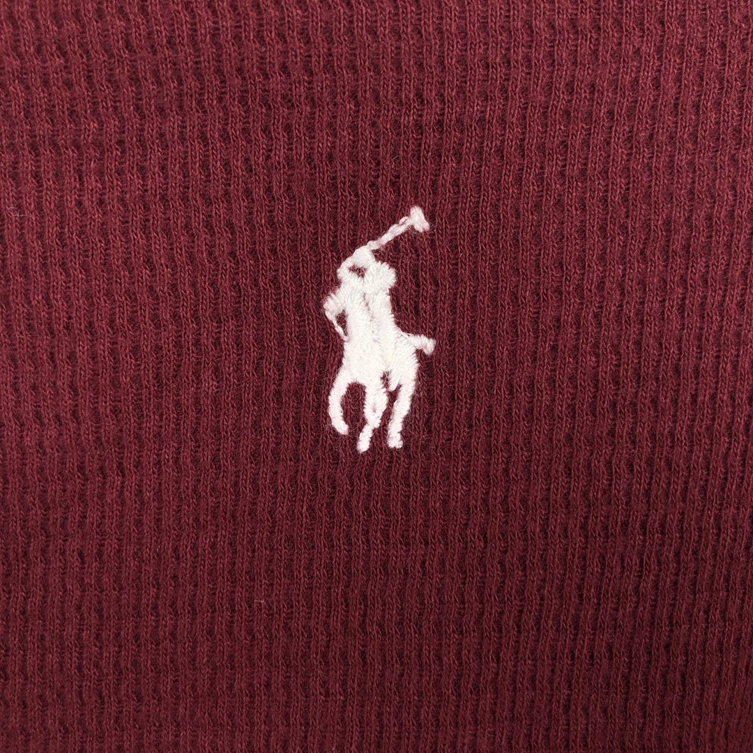 Ralph Lauren POLO RALPH LAUREN SLEEPWEAR Thermal Long T-Shirt, Honeycomb, Men's Size Small cotton burgundy type Vintage Second Hand