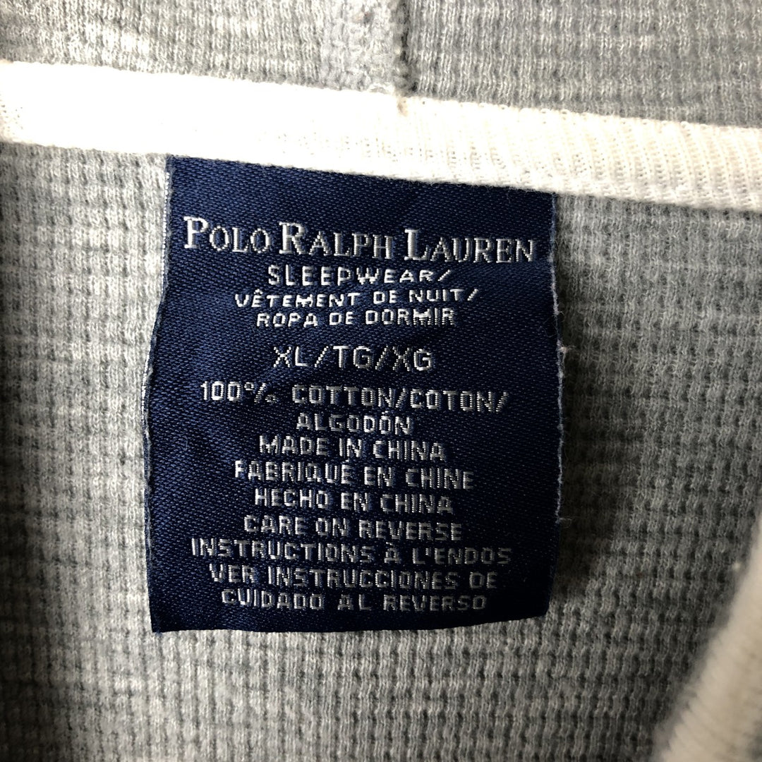 Ralph Lauren POLO RALPH LAUREN Hooded Thermal T-Shirt, Waffle, Men's XL cotton gray type Vintage Second Hand