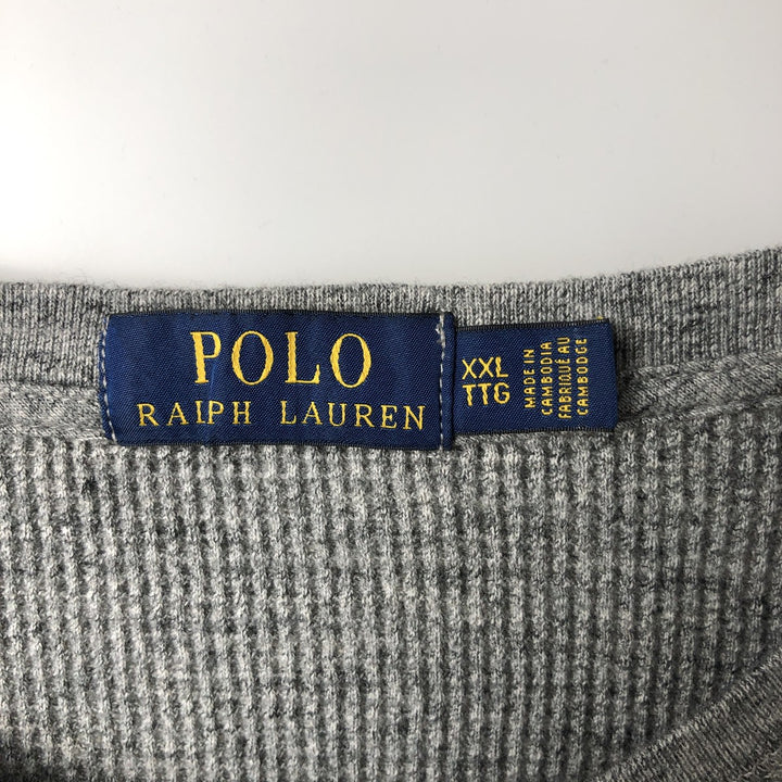 Ralph Lauren POLO RALPH LAUREN Thermal Long T-Shirt Men's XXL cotton gray type Vintage Second Hand