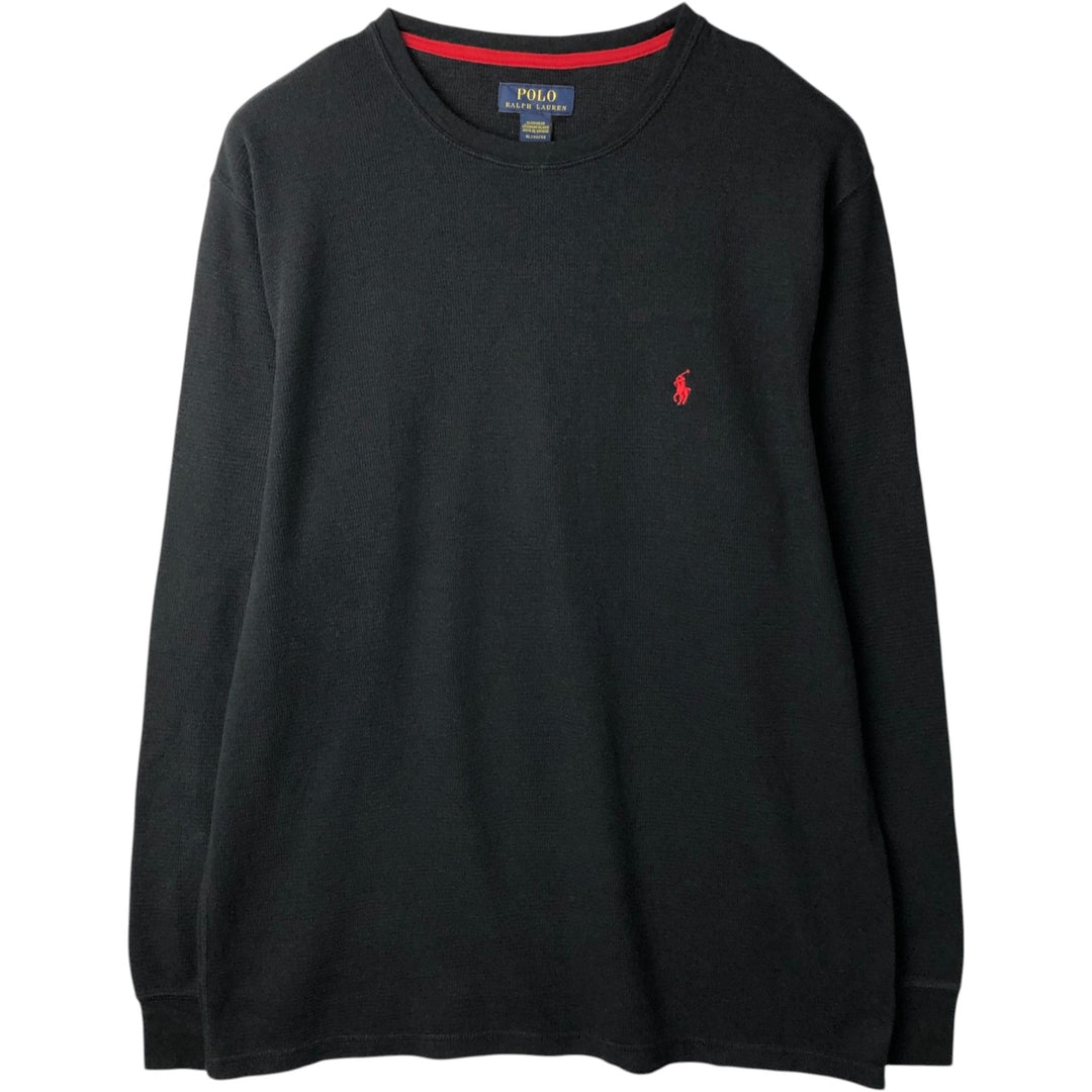 Ralph Lauren POLO RALPH LAUREN SLEEPWEAR Thermal Long T-shirt Honeycomb Men's XL cotton black type Vintage Second Hand
