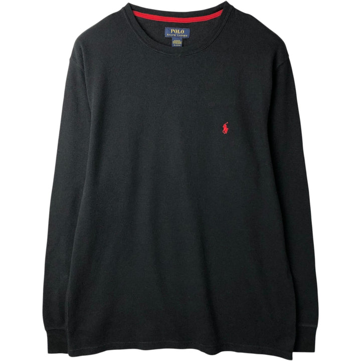Ralph Lauren POLO RALPH LAUREN SLEEPWEAR Thermal Long T-shirt Honeycomb Men's XL cotton black type Vintage Second Hand