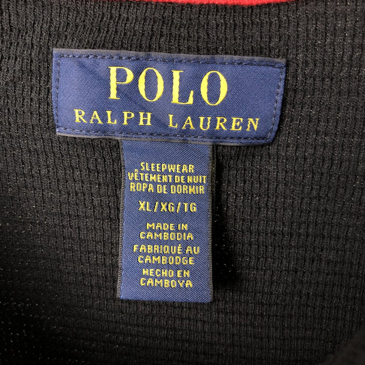 Ralph Lauren POLO RALPH LAUREN SLEEPWEAR Thermal Long T-shirt Honeycomb Men's XL cotton black type Vintage Second Hand