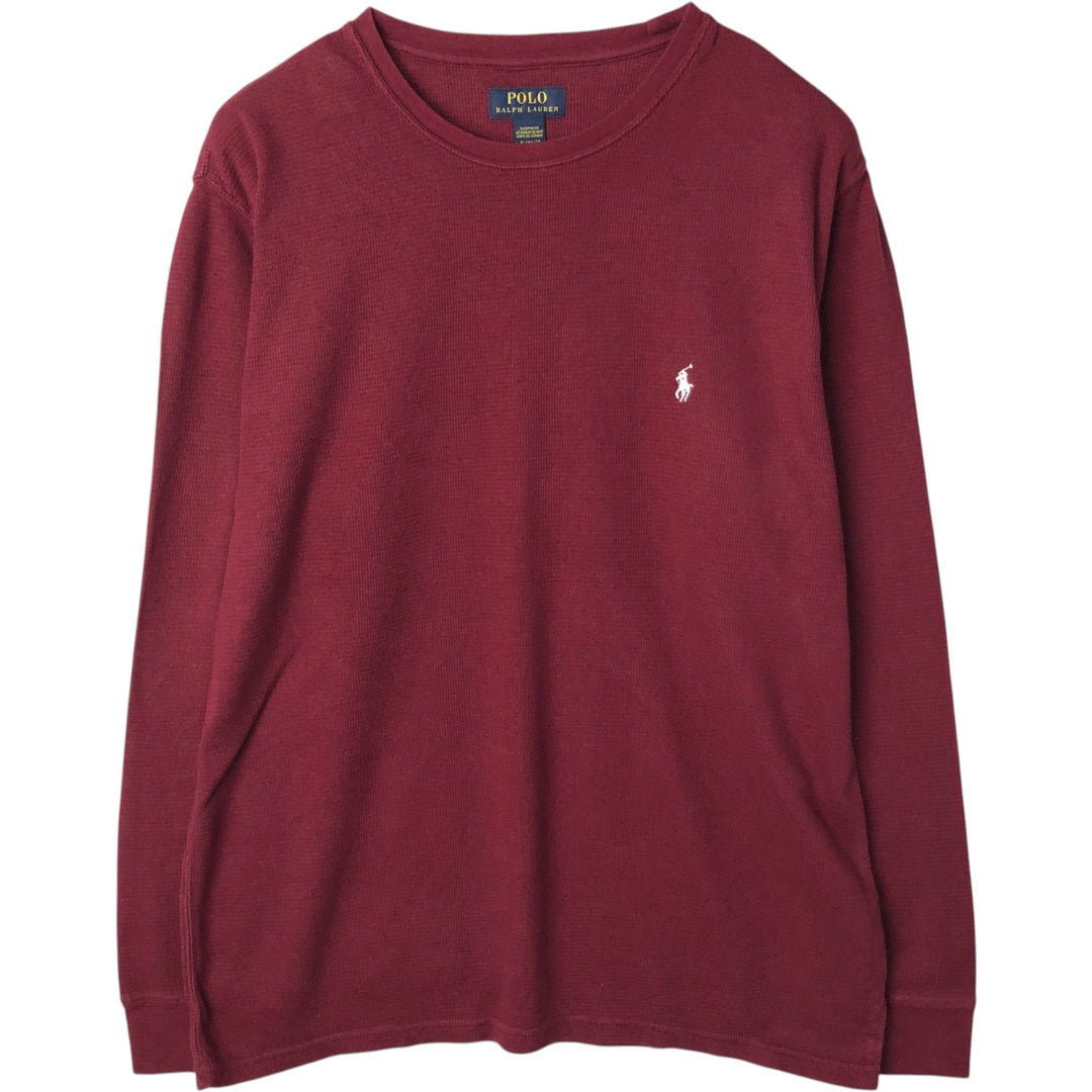 Ralph Lauren POLO RALPH LAUREN SLEEPWEAR Thermal Long T-shirt Honeycomb Men's XL cotton red type reddish brown Vintage Second Hand