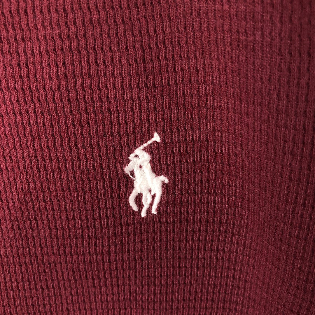 Ralph Lauren POLO RALPH LAUREN SLEEPWEAR Thermal Long T-shirt Honeycomb Men's XL cotton red type reddish brown Vintage Second Hand