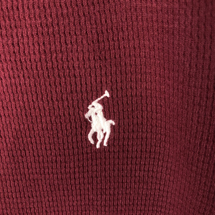 Ralph Lauren POLO RALPH LAUREN SLEEPWEAR Thermal Long T-shirt Honeycomb Men's XL cotton red type reddish brown Vintage Second Hand