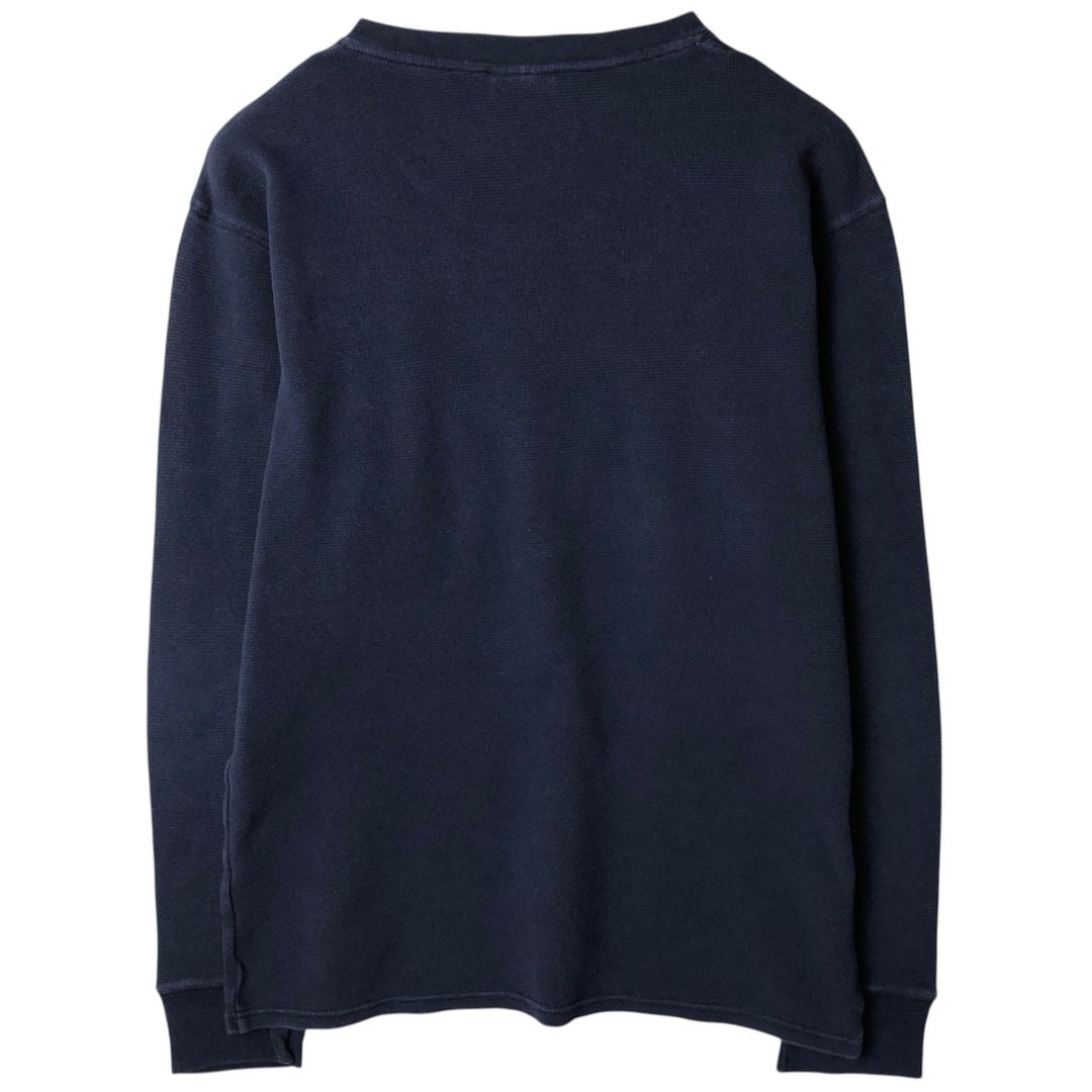 Ralph Lauren POLO RALPH LAUREN SLEEPWEAR V-neck Thermal Long-Sleeve T-shirt, Waffle Knit, Men's Size XL (approx.) cotton navy blue type Vintage Second Hand