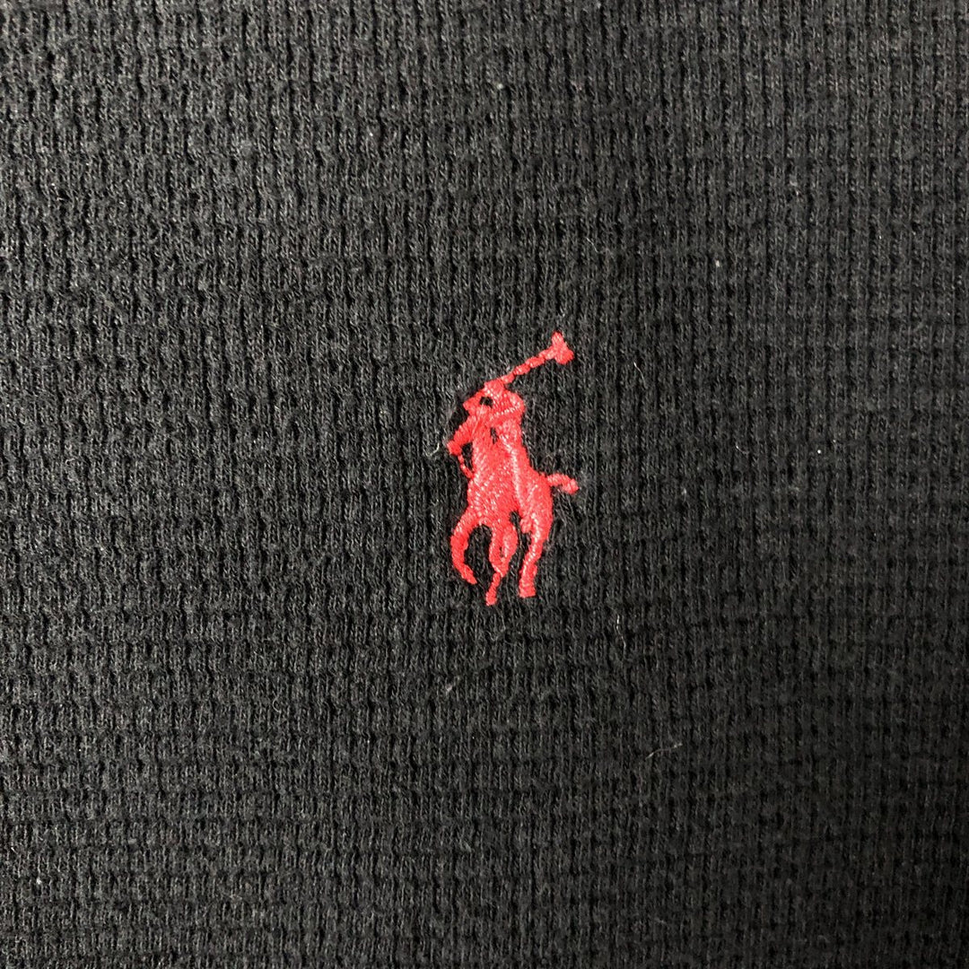 Ralph Lauren POLO RALPH LAUREN SLEEPWEAR Thermal Long T-shirt Honeycomb Men's L size cotton black type Vintage Second Hand