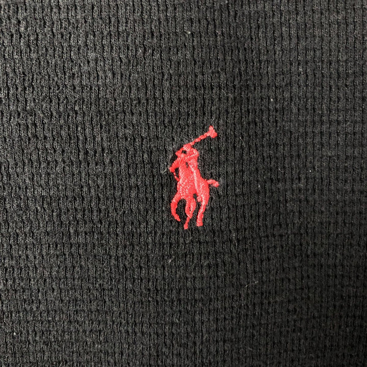 Ralph Lauren POLO RALPH LAUREN SLEEPWEAR Thermal Long T-shirt Honeycomb Men's L size cotton black type Vintage Second Hand