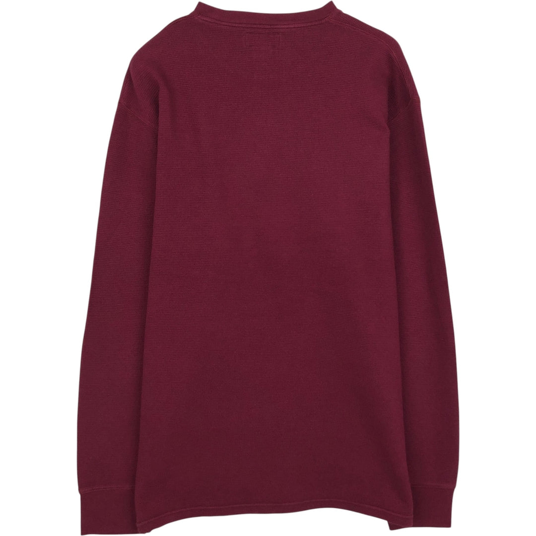 Ralph Lauren POLO RALPH LAUREN Thermal Long T-shirt Waffle Men's XL cotton Red type red-purple Vintage Second Hand