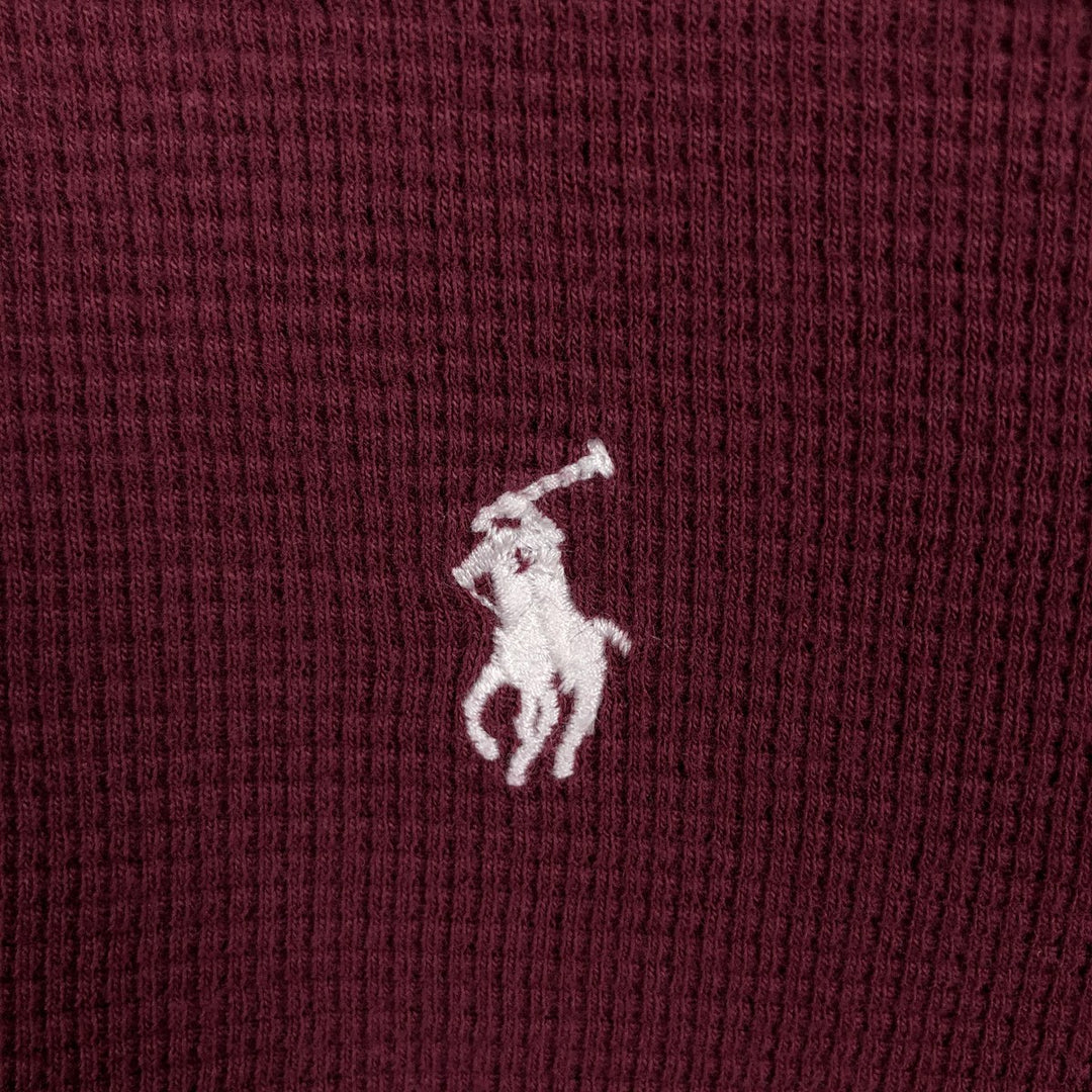 Ralph Lauren POLO RALPH LAUREN Thermal Long T-shirt Waffle Men's XL cotton Red type red-purple Vintage Second Hand