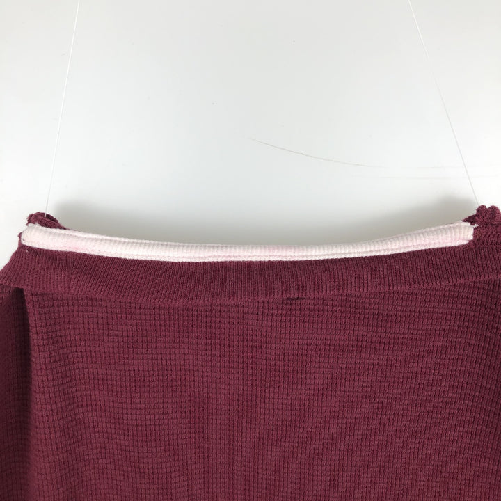Ralph Lauren POLO RALPH LAUREN Thermal Long T-shirt Waffle Men's XL cotton Red type red-purple Vintage Second Hand
