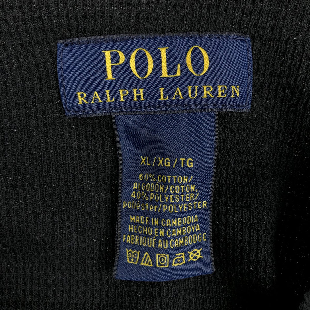 Ralph Lauren POLO RALPH LAUREN Thermal Long T-shirt, Honeycomb, Men's XL cotton black type Vintage Second Hand