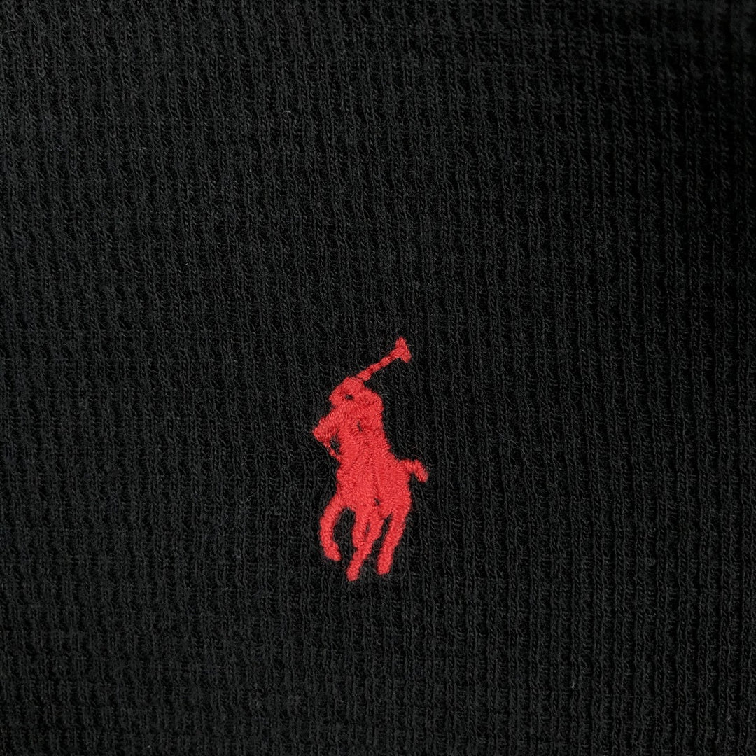 Ralph Lauren POLO RALPH LAUREN Thermal Long T-shirt, Honeycomb, Men's XL cotton black type Vintage Second Hand
