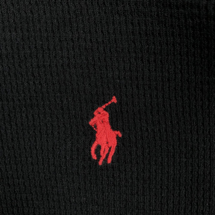 Ralph Lauren POLO RALPH LAUREN Thermal Long T-shirt, Honeycomb, Men's XL cotton black type Vintage Second Hand