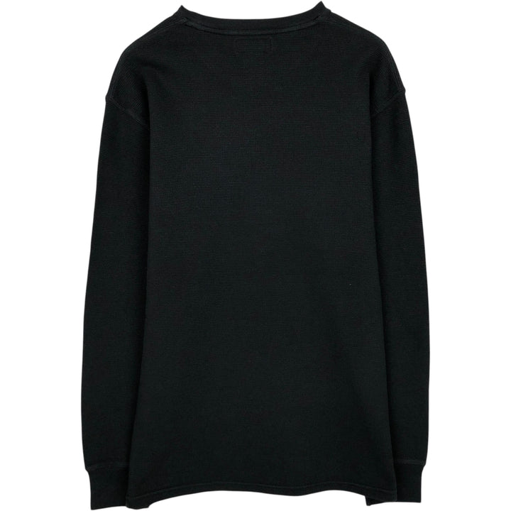 Ralph Lauren POLO RALPH LAUREN Thermal Ron T Waffle Men's L size cotton black type Vintage Second Hand