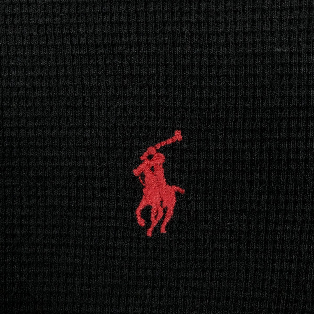 Ralph Lauren POLO RALPH LAUREN Thermal Ron T Waffle Men's L size cotton black type Vintage Second Hand