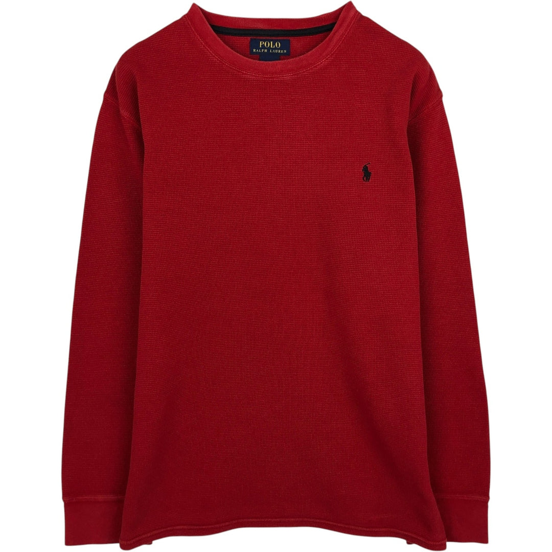 Ralph Lauren POLO RALPH LAUREN Thermal Long T-shirt Waffle Men's XL cotton red type Vintage Second Hand