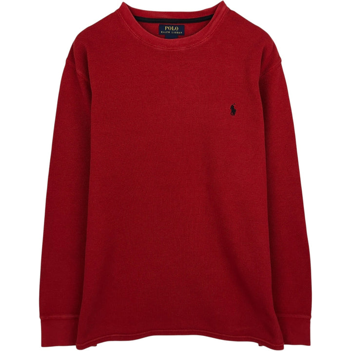 Ralph Lauren POLO RALPH LAUREN Thermal Long T-shirt Waffle Men's XL cotton red type Vintage Second Hand
