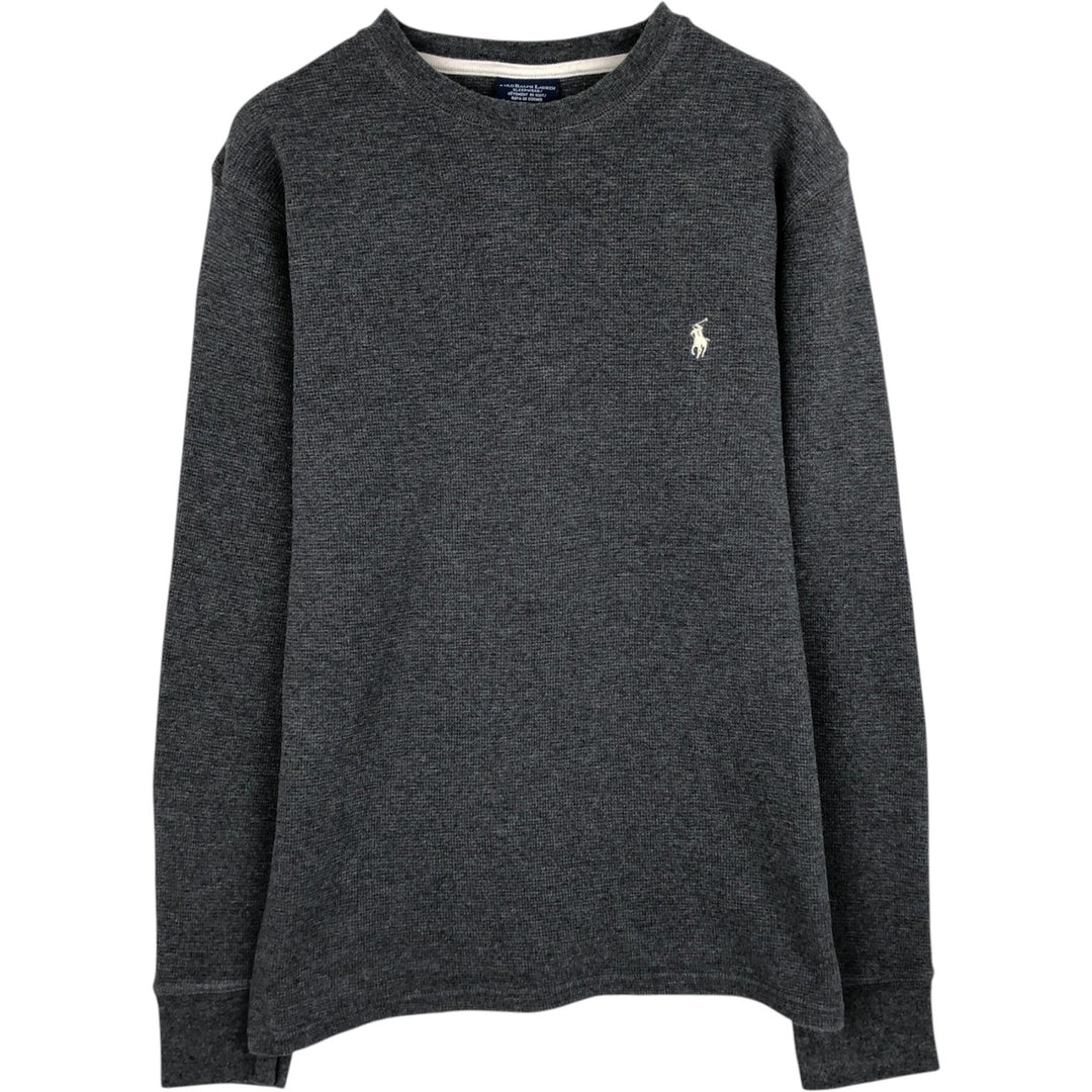 Ralph Lauren POLO RALPH LAUREN SLEEPWEAR Thermal Long T-Shirt, Waffle, Men's Size Small cotton gray type Vintage Second Hand