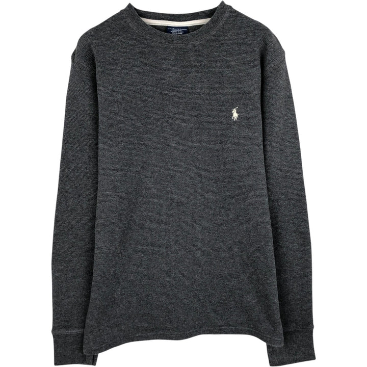 Ralph Lauren POLO RALPH LAUREN SLEEPWEAR Thermal Long T-Shirt, Waffle, Men's Size Small cotton gray type Vintage Second Hand