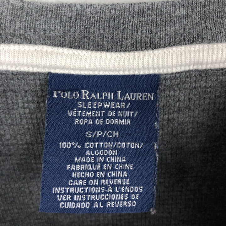 Ralph Lauren POLO RALPH LAUREN SLEEPWEAR Thermal Long T-Shirt, Waffle, Men's Size Small cotton gray type Vintage Second Hand