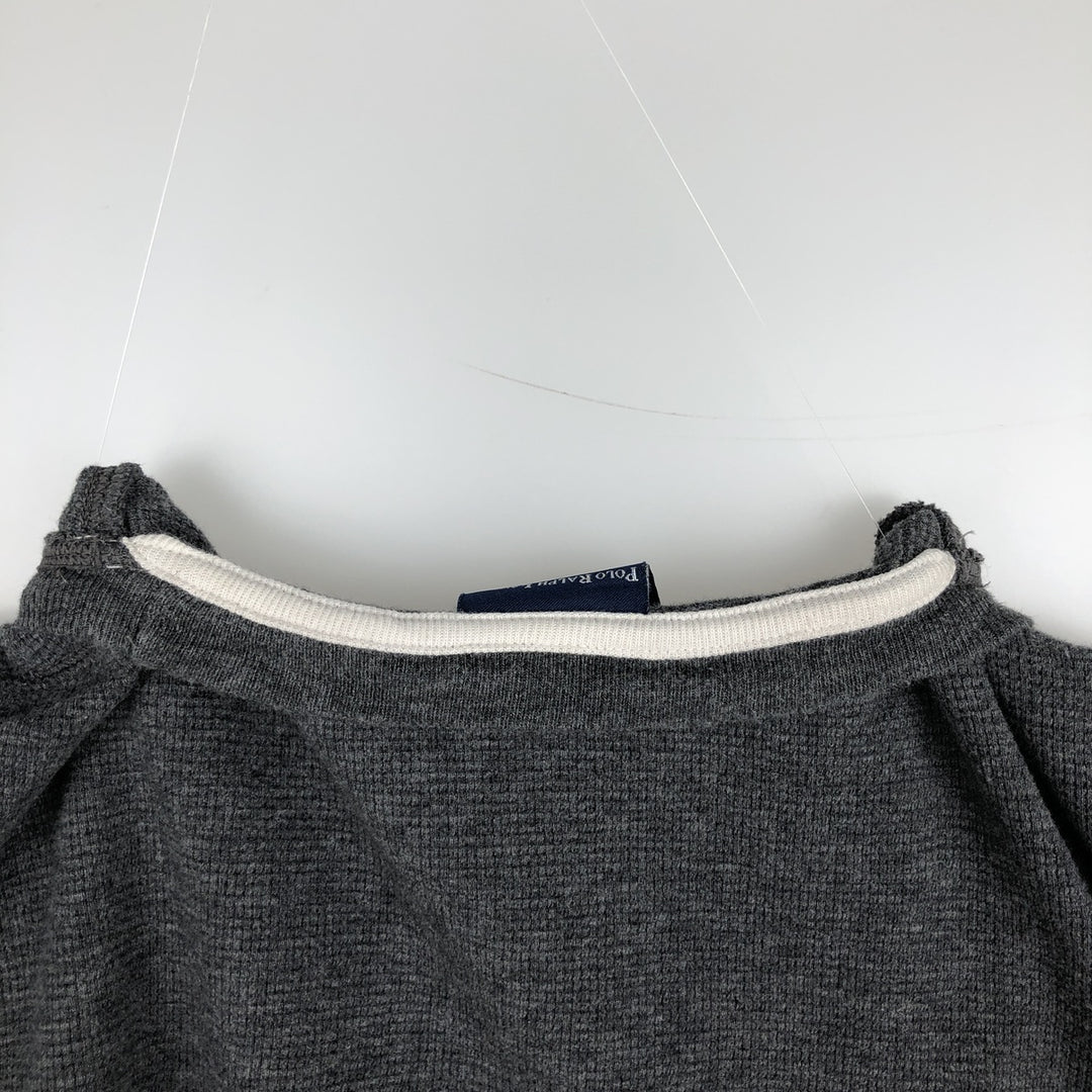 Ralph Lauren POLO RALPH LAUREN SLEEPWEAR Thermal Long T-Shirt, Waffle, Men's Size Small cotton gray type Vintage Second Hand