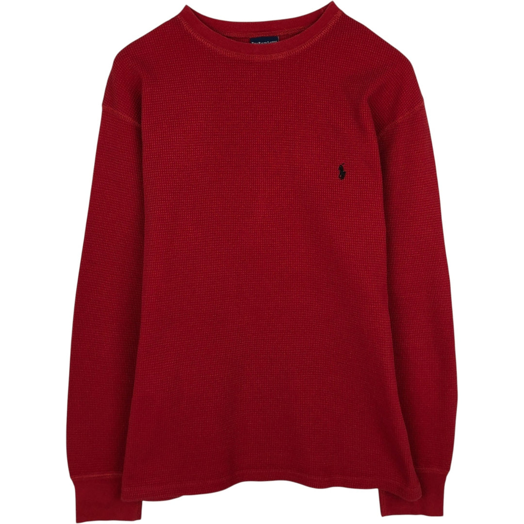 Ralph Lauren POLO RALPH LAUREN SLEEPWEAR Thermal Long T-shirt Waffle Men's M size cotton red type Vintage Second Hand