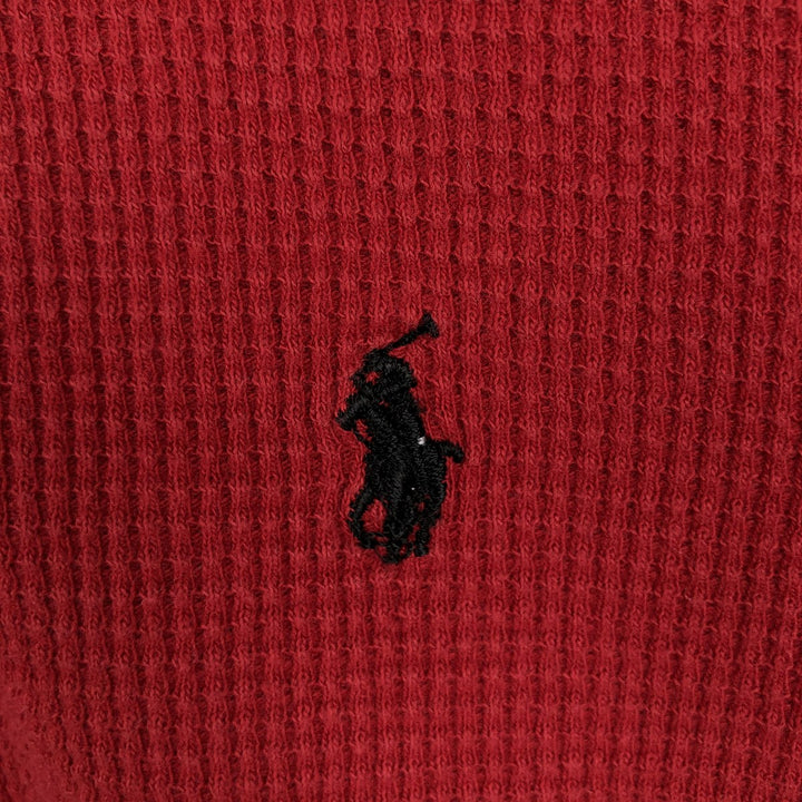 Ralph Lauren POLO RALPH LAUREN SLEEPWEAR Thermal Long T-shirt Waffle Men's M size cotton red type Vintage Second Hand