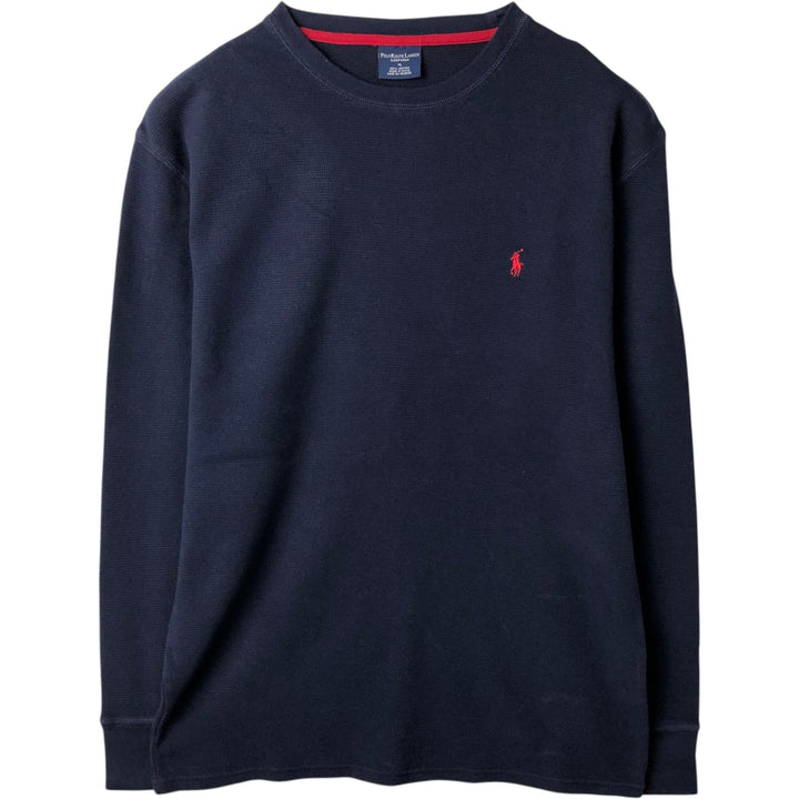 Ralph Lauren POLO RALPH LAUREN SLEEPWEAR Thermal Long T-shirt Waffle Men's XL cotton navy blue type Vintage Second Hand