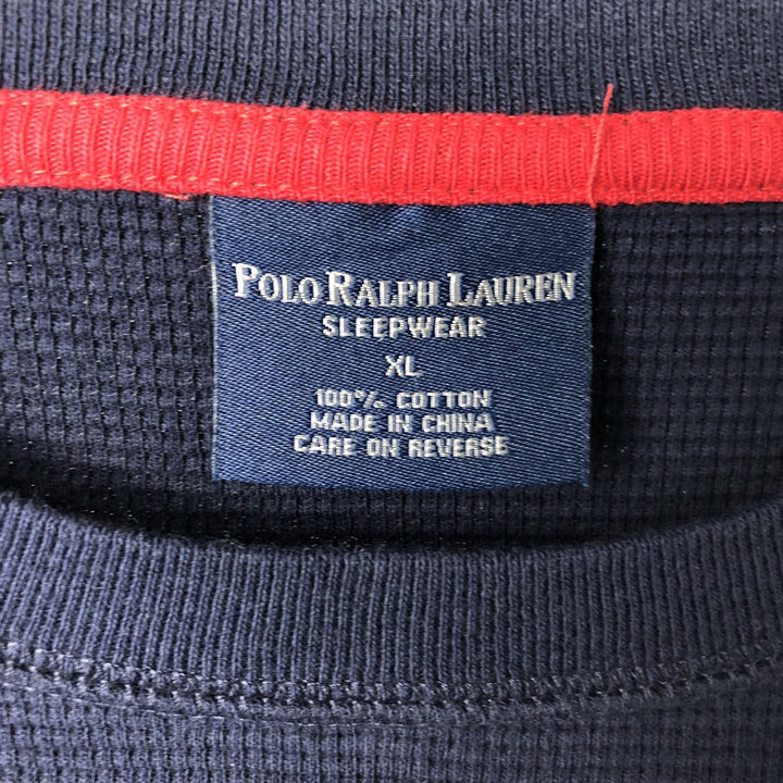 Ralph Lauren POLO RALPH LAUREN SLEEPWEAR Thermal Long T-shirt Waffle Men's XL cotton navy blue type Vintage Second Hand