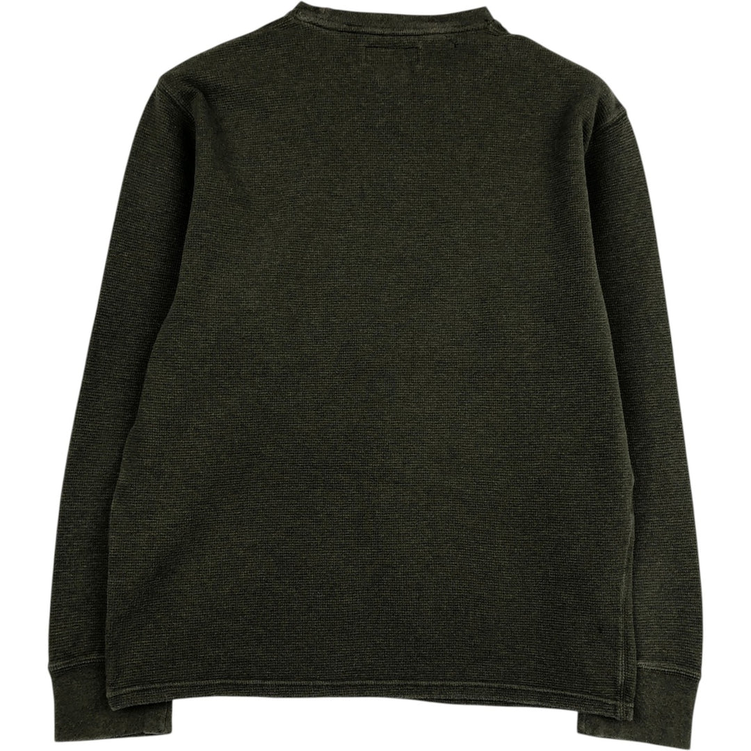 Ralph Lauren POLO RALPH LAUREN Thermal Long T-shirt Waffle Men's M size cotton Khaki type Vintage Second Hand