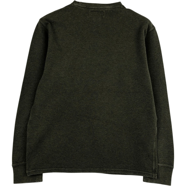 Ralph Lauren POLO RALPH LAUREN Thermal Long T-shirt Waffle Men's M size cotton Khaki type Vintage Second Hand