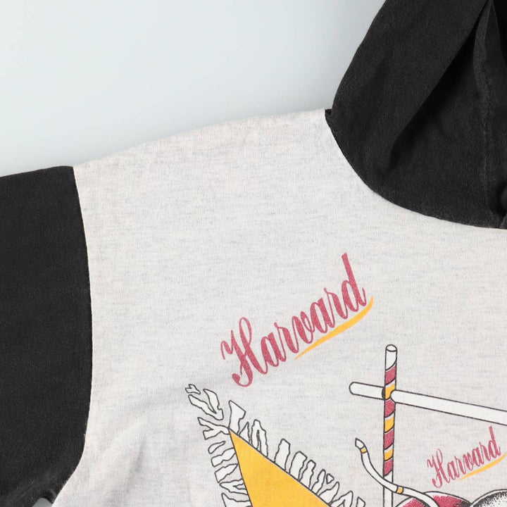 90'S College Ware Harvard University Looney Tunes Character Print T-Shirt, Made in USA, Men's XL equivalent, Vintage cotton gray type Vintage Second Hand