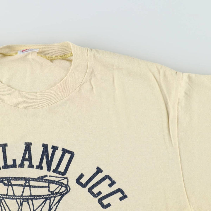Vintage 80s-90'S Jerzees Printed T-Shirt, Made in USA, Men's XL cotton unbleached Vintage Second Hand