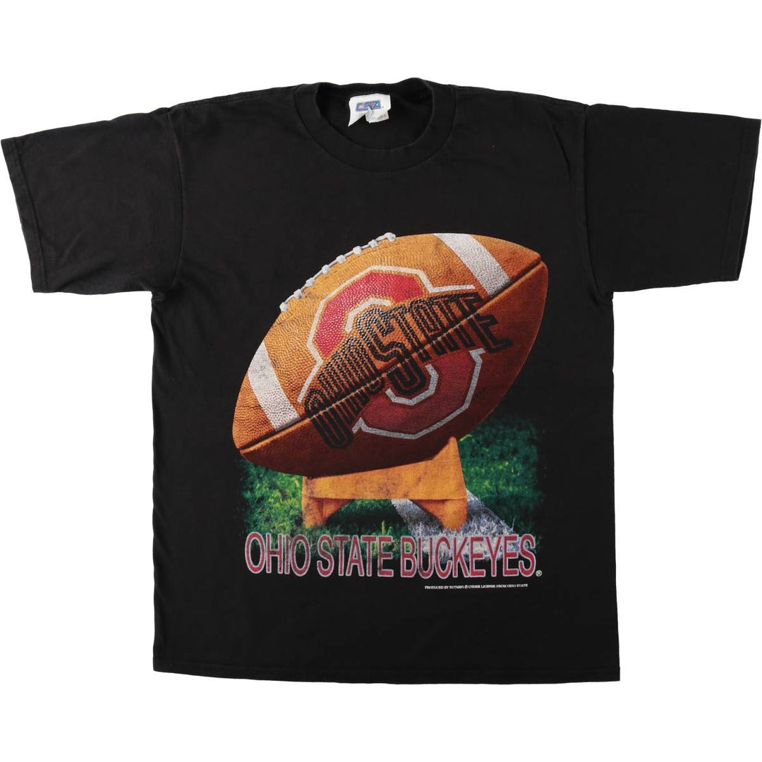 CSA OHIO STATE Ohio State University College T-Shirt, Made in USA, Men's Size L cotton black type Vintage Second Hand