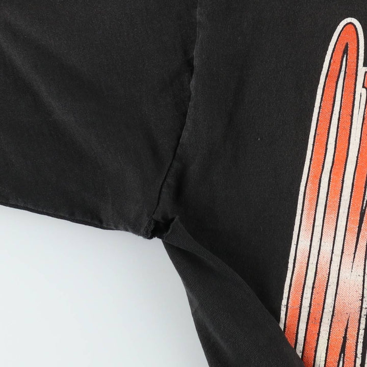 90s-era RED OAK College T-shirt, Made in USA, Men's XL equivalent, Vintage cotton black type Vintage Second Hand