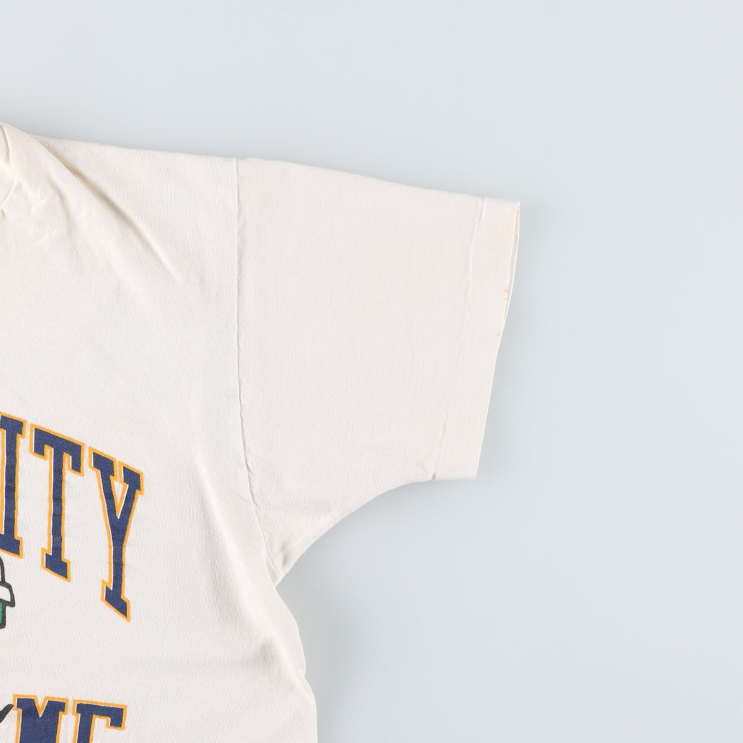 ~90'S FIGHTIN' IRISH Notre Dame University College T-shirt, Men's Size M (approx.), Vintage unclear ivory Vintage Second Hand